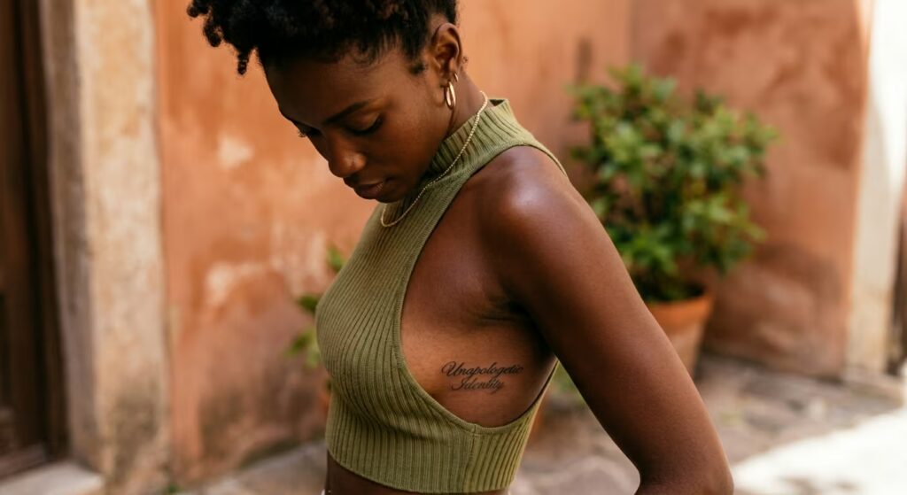 Unapologetic Identity — Gradient Fade Style Fine Line Tattoo