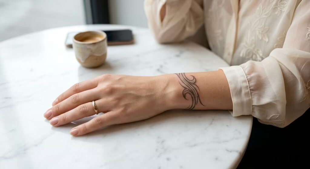 Binary Current_ Sophisticated Tribal Bracelet Tattoo Ideas