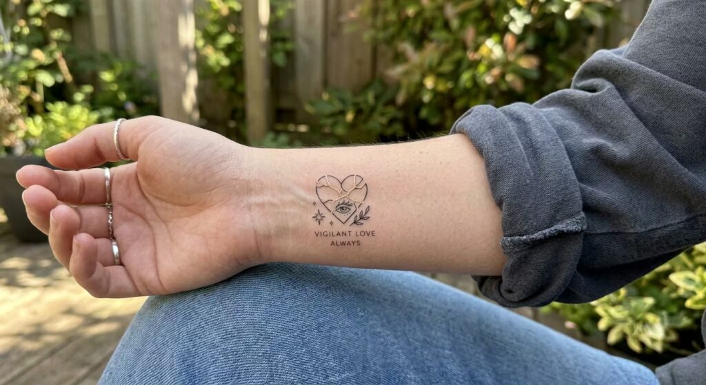 Embracing Imperfections_ A Kintsugi Heart Design for Mommy Tattoos