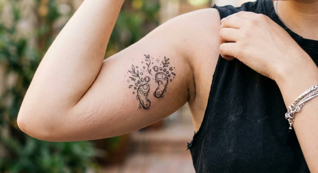 Flourishing Bubbles_ A Unique Ignorant Style Mommy Tattoo