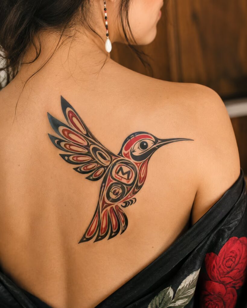 Haida Art Memorial hummingbird Tattoo