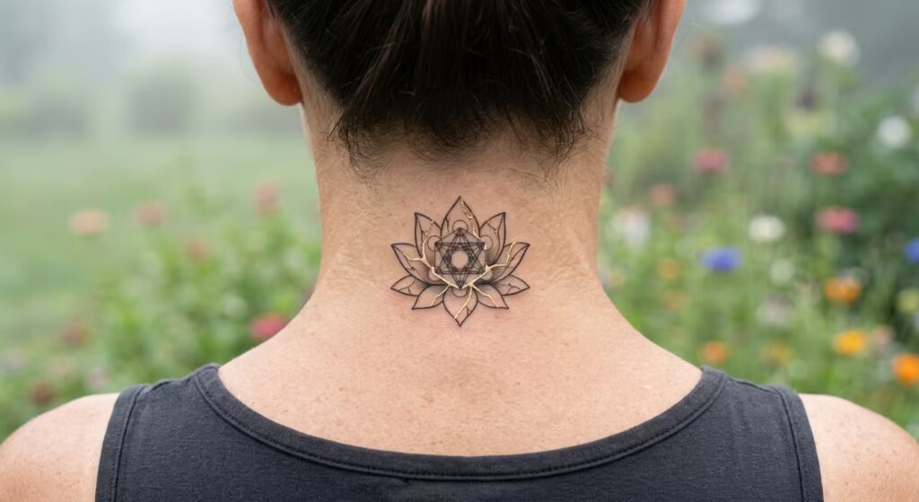 Metatron’s Bloom_ A Kintsugi-Style Lotus Tattoo That Feel Spiritual and Artistic