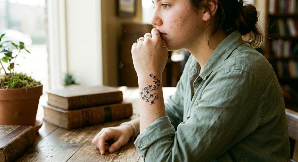 Migratory Truth A Papercut Tattoo for Anagnorisis among Outer Forearm Tattoos for Women