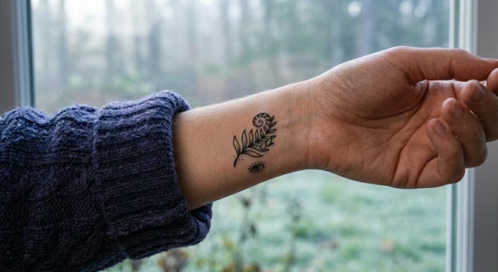 Morning Dew Fern Inner Arm Tattoo