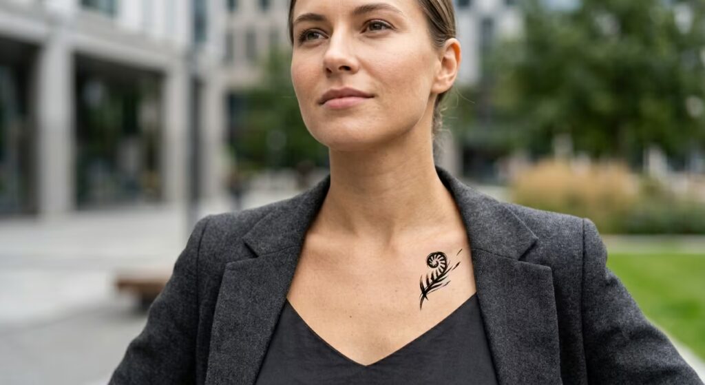 Radiant Resilience_ The Disruptive Fern Fiddlehead, A Tattoo That Represents Change and Growth