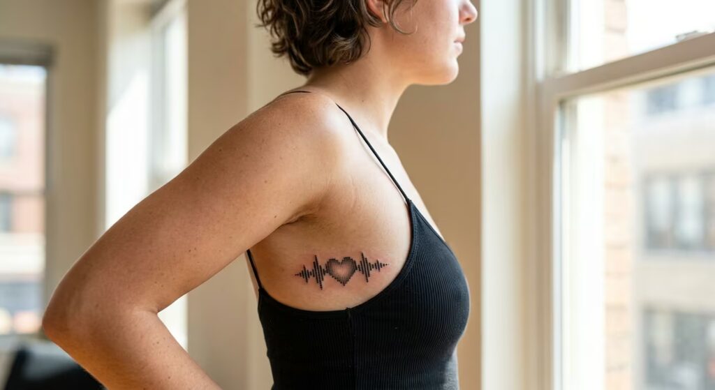 Radiant Soundwave_ The _Everlasting Echo_ Mommy Tattoo