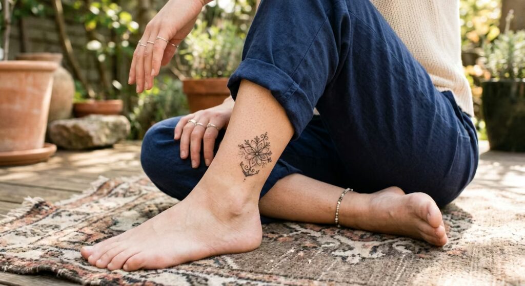 Rooted Grace_ A Playful Mandala Petals Mommy Tattoo for a Grown Daughter