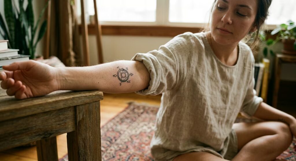 The Alchemist’s Talisman Inner Arm Tattoo