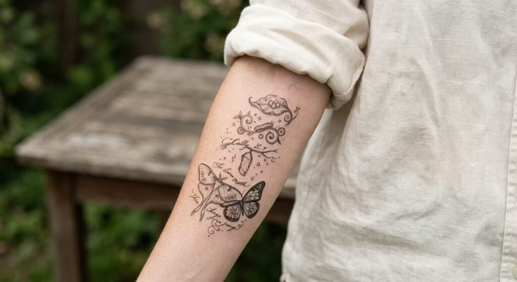 The Chrysalis Chronicles Inner Arm Tattoo