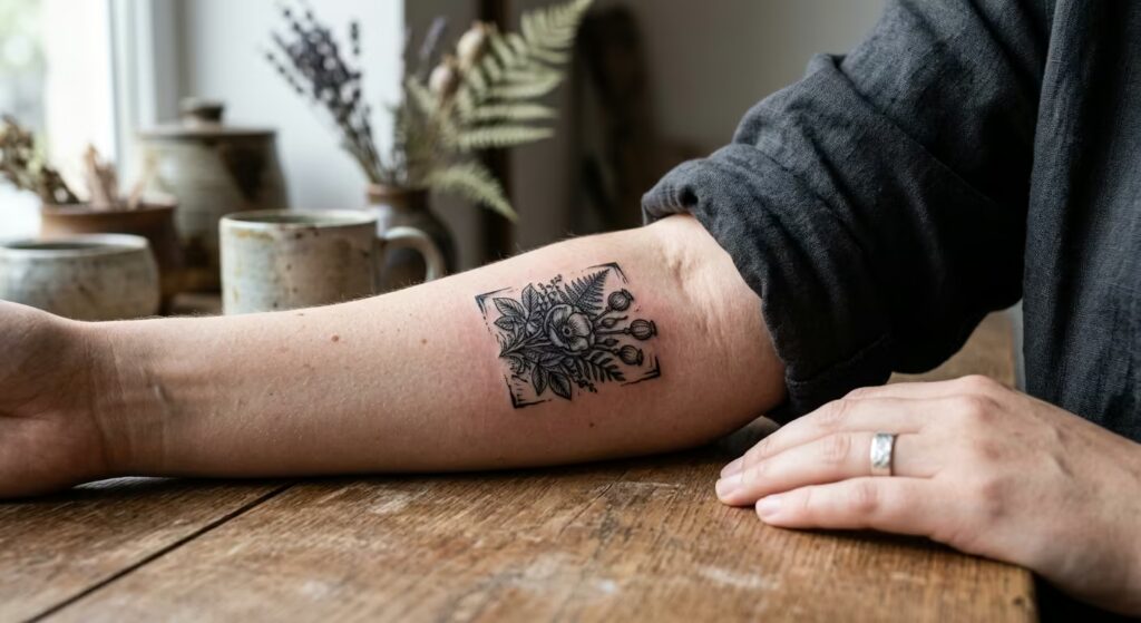 The Engraved Wild Fern Inner Arm Tattoo