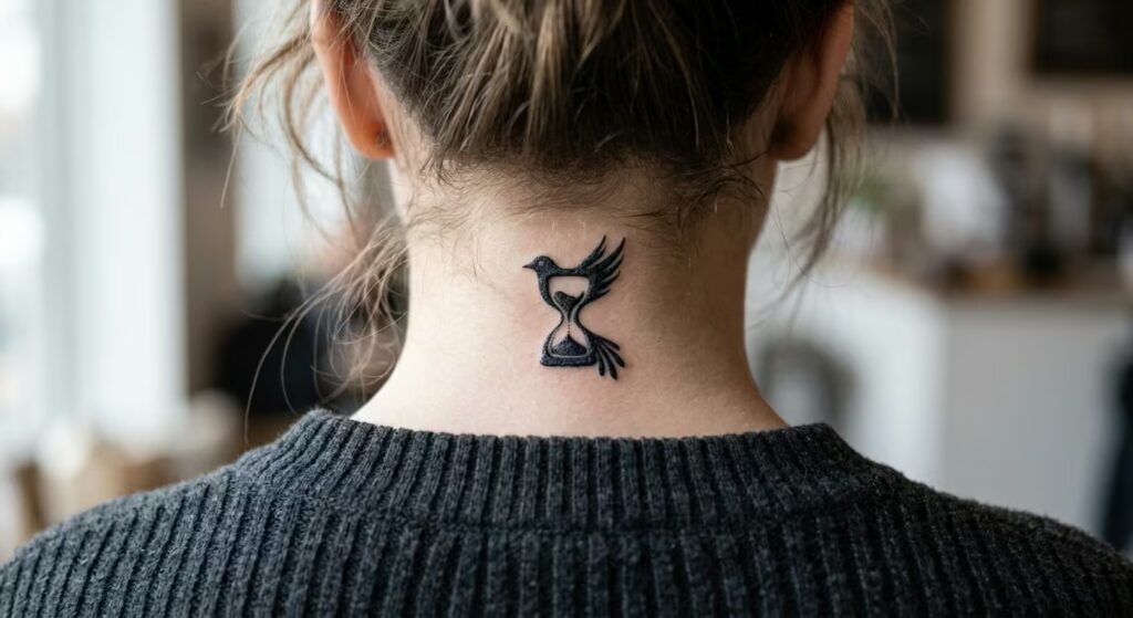 Hourglass Swift Nape Tattoo