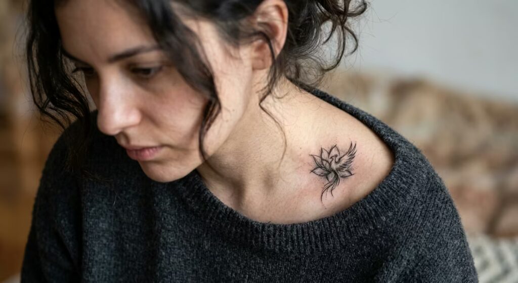 The Phoenix Hybrid_ A Lotus Tattoo that Feels Spiritual and Artistic