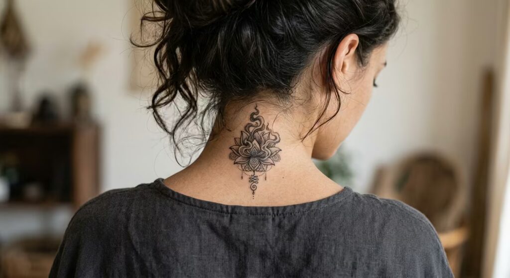 The Smoke Lotus_ A Tibetan Thangka Lotus Tattoo That Feels Spiritual and Artistic