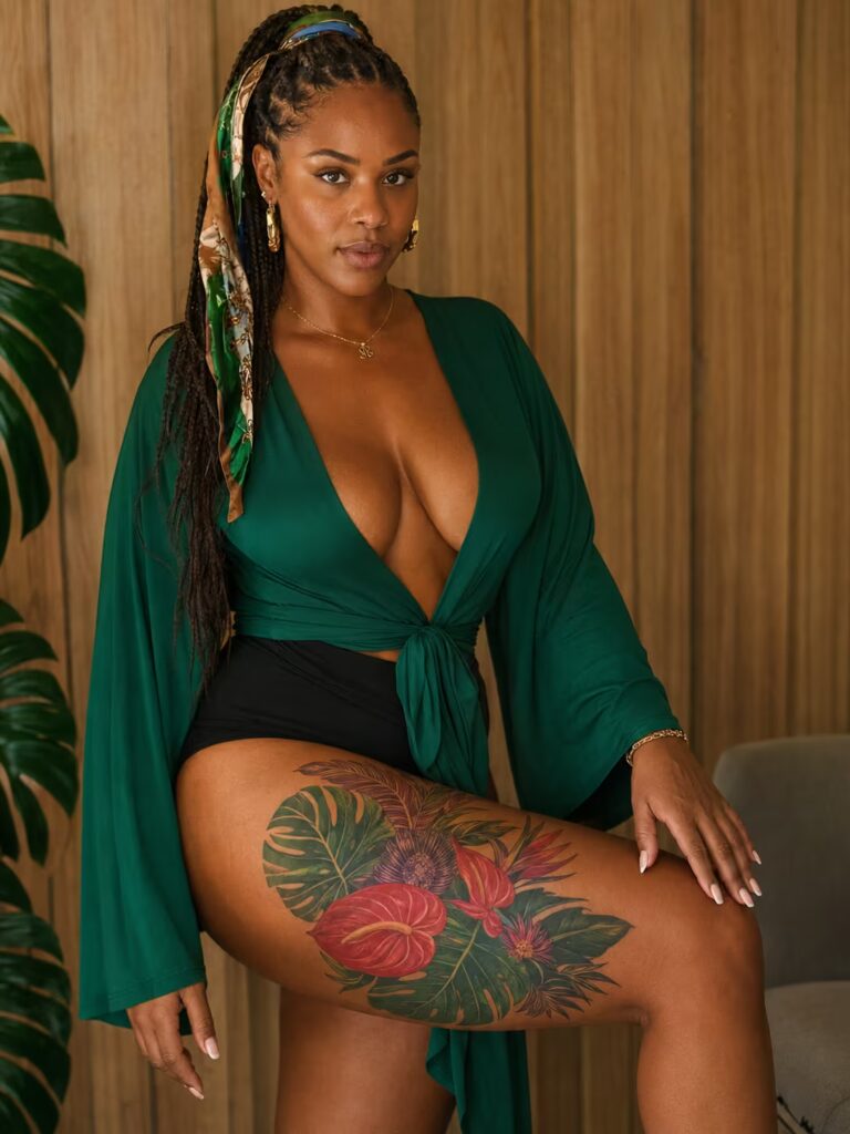 The Tropical Thigh Tattoo