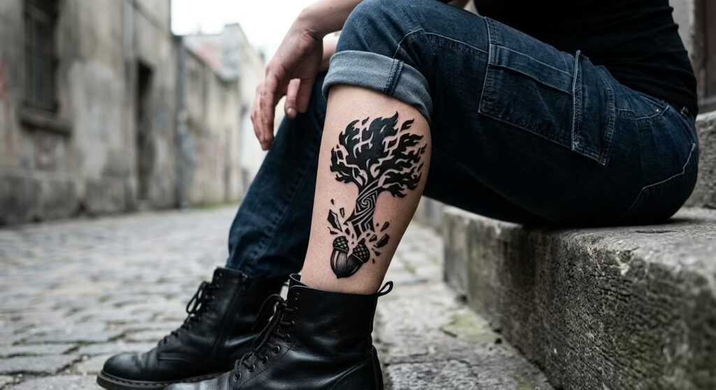 The Unstoppable Ascent_ A Tiny Black Tattoo Representing Triumphant Change and Growth