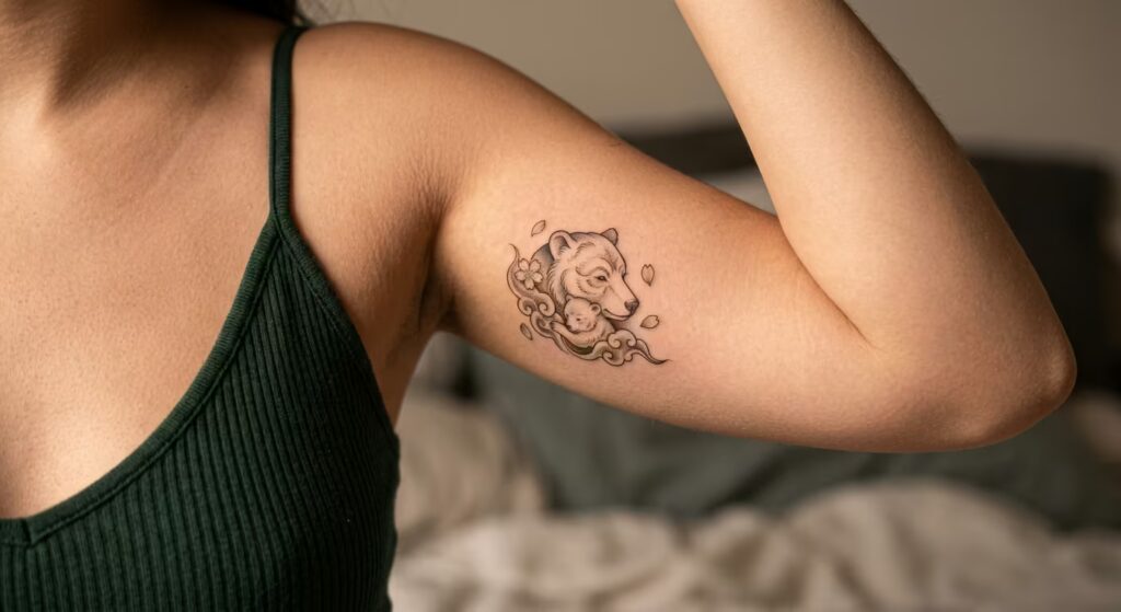 _The Velvet Mama Bear_ Mommy Tattoo_ An Irezumi Tribute for a Grown Girl