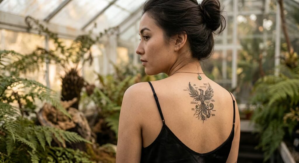 The Whispering Fern Phoenix_ A Unique Tattoo That Represents Change and Growth