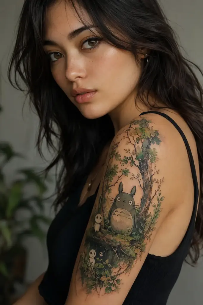 Enchanted Forest Spirit Half Sleeve Tattoo
