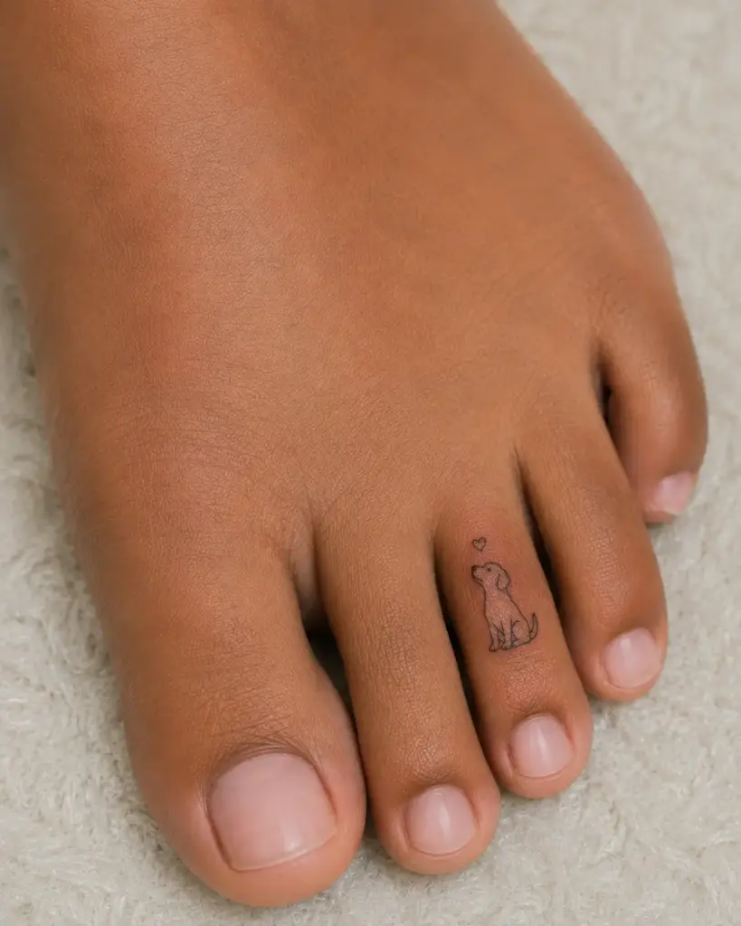 Little Puppy Toe Tattoo