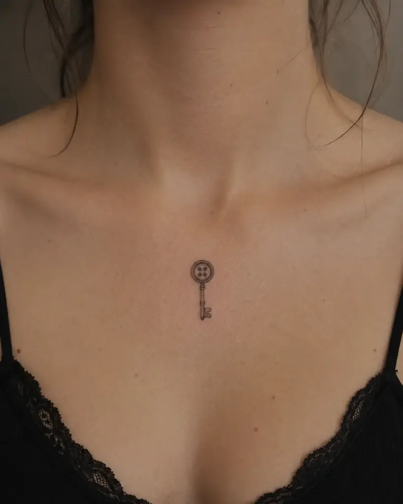 The Button Key Chest Tattoo