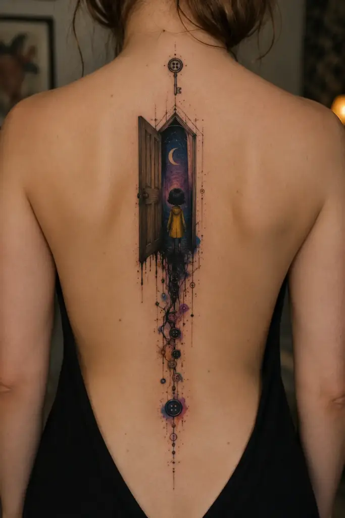The Little Door Spine Tattoo
