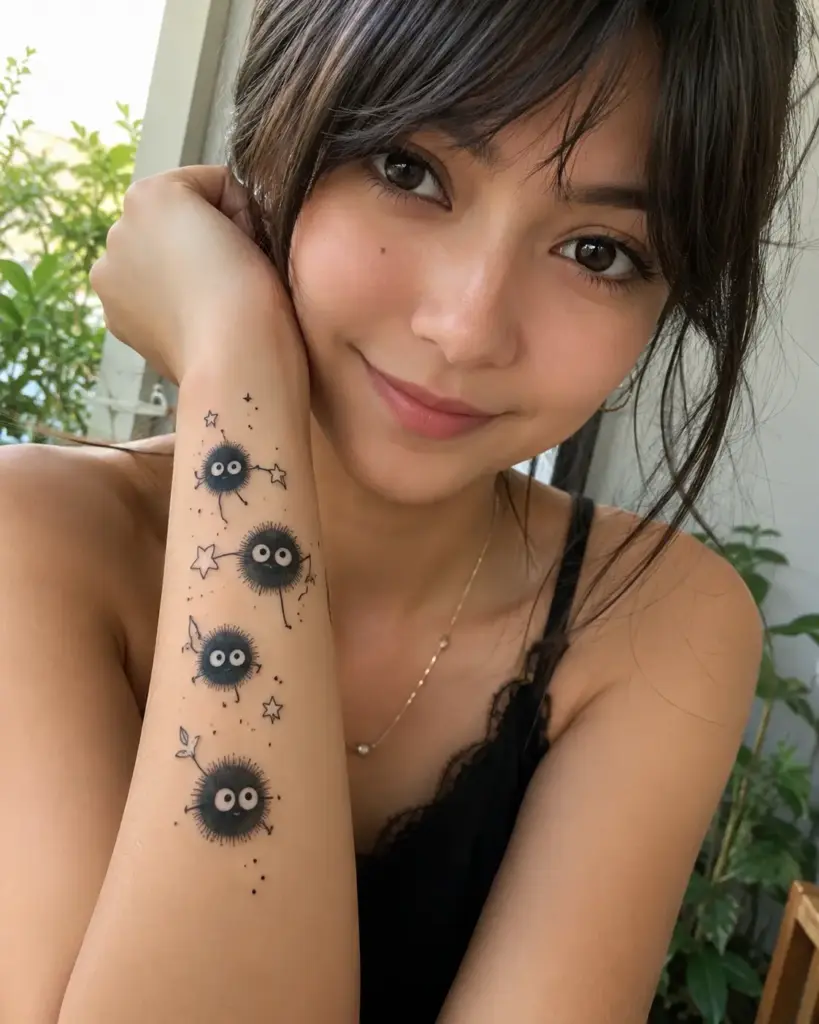 Soot Sprite Forearm Tattoo